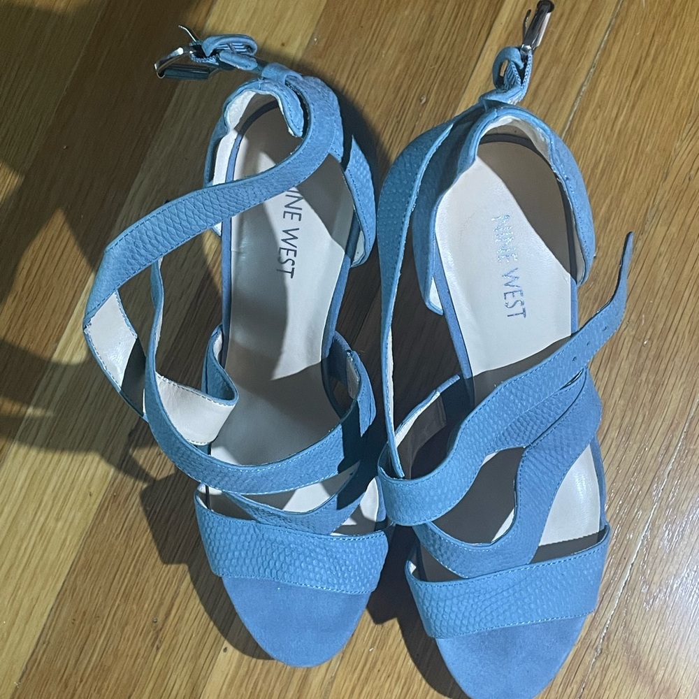 Nine West Sky Blue Strappy Heels